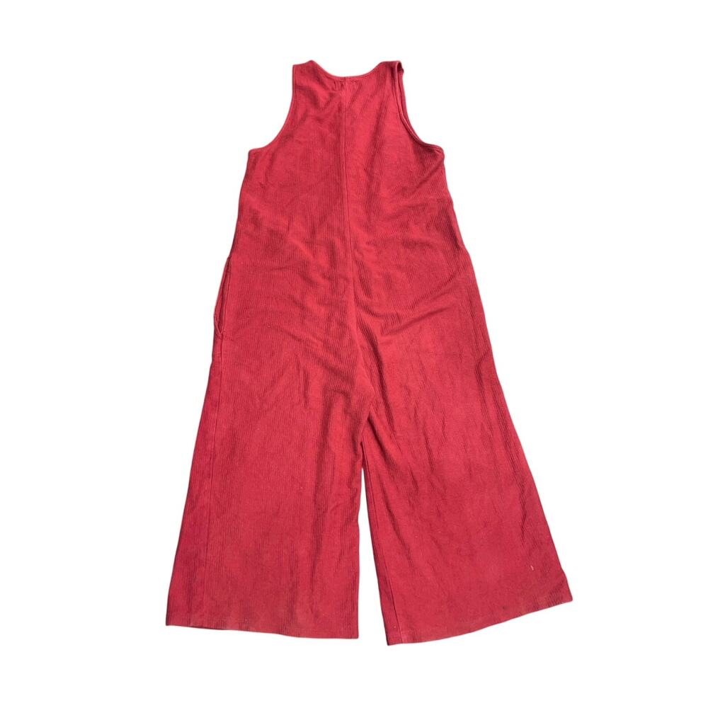 Back Beat Co. Organic Cotton Lounge Corduroy Knit Cropped Jumpsuit XL Overall - Picture 2 of 5